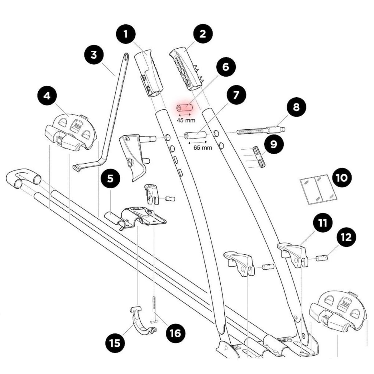 Thule Tubo Soporte 45mm Th Freeride 532 575 Mammoth